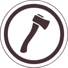 Kleines Icon Axt als Symbol für Zimmerei
