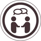 Sprechende Personen als Symbol für Gespräche
